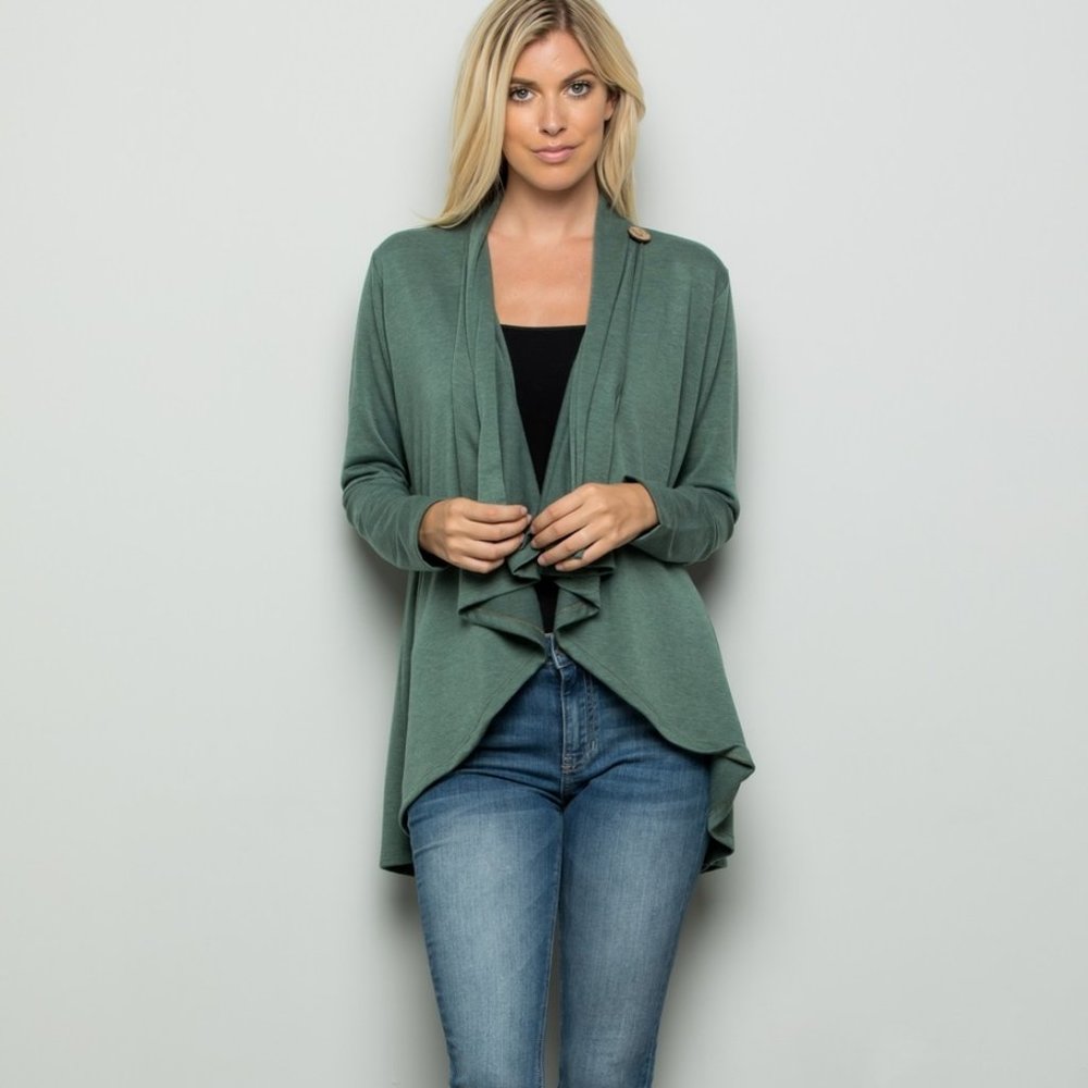 Sage Green Wrap Around Cardigan